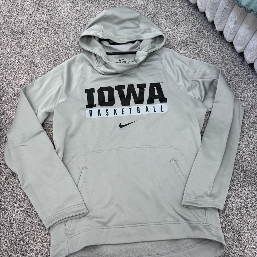 Nike Men's Light Gray Iowa Basketball Hoodie